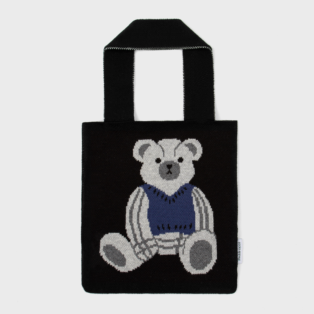 knit bag grey bear