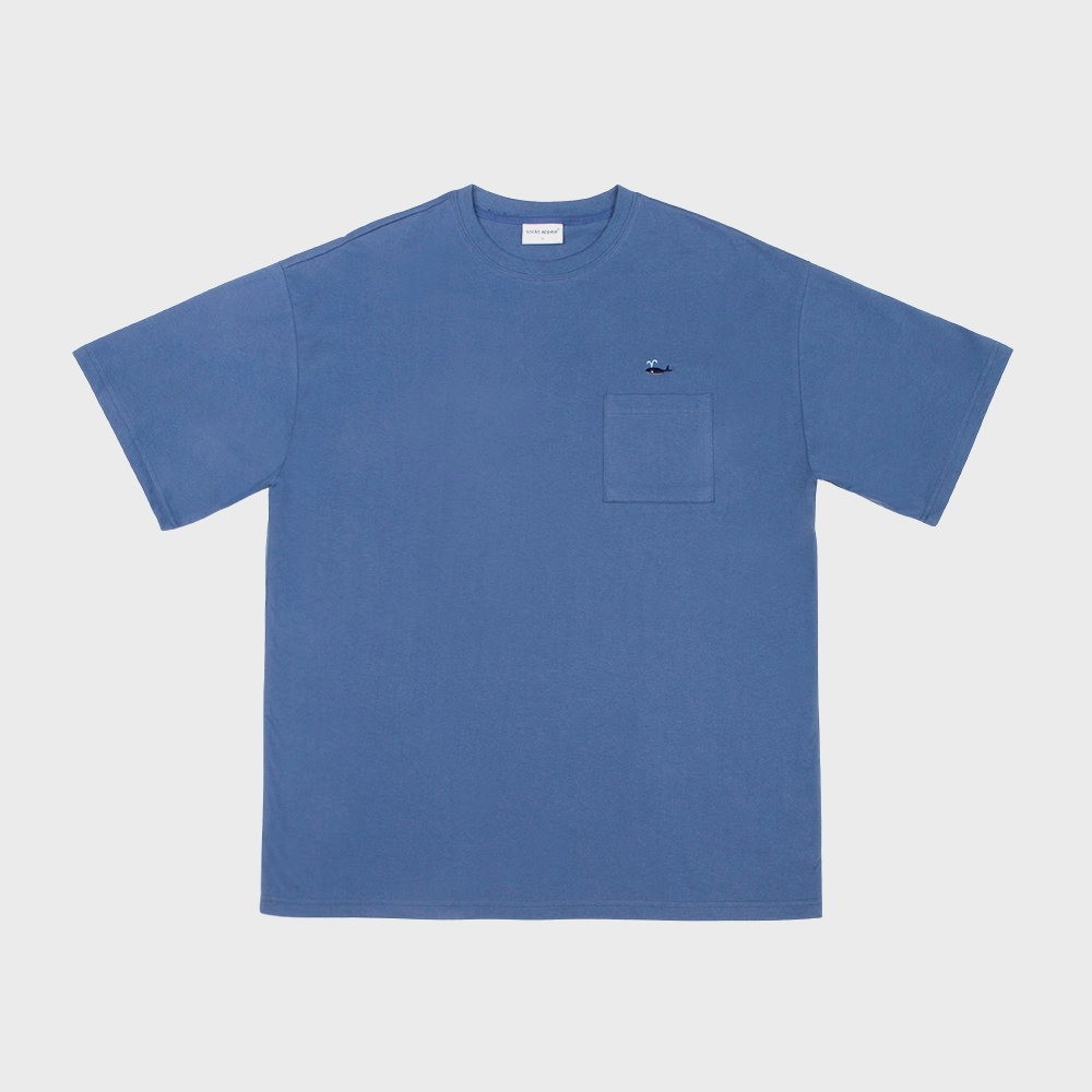 pocket t shirt whale blue (80% OFF)